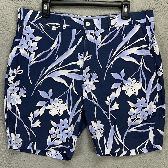 Polo Ralph Lauren Mens Golf Shorts 36‎ Blue Floral Stretch Tailored Fit Pockets - Picture 1 of 9